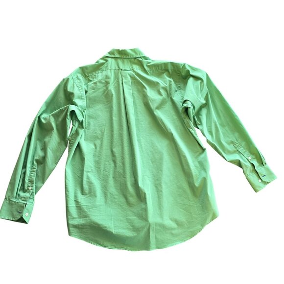 Izod Mens Green Long Sleeve Button-Down Shirt Size 17-17.5 - Picture 2 of 7